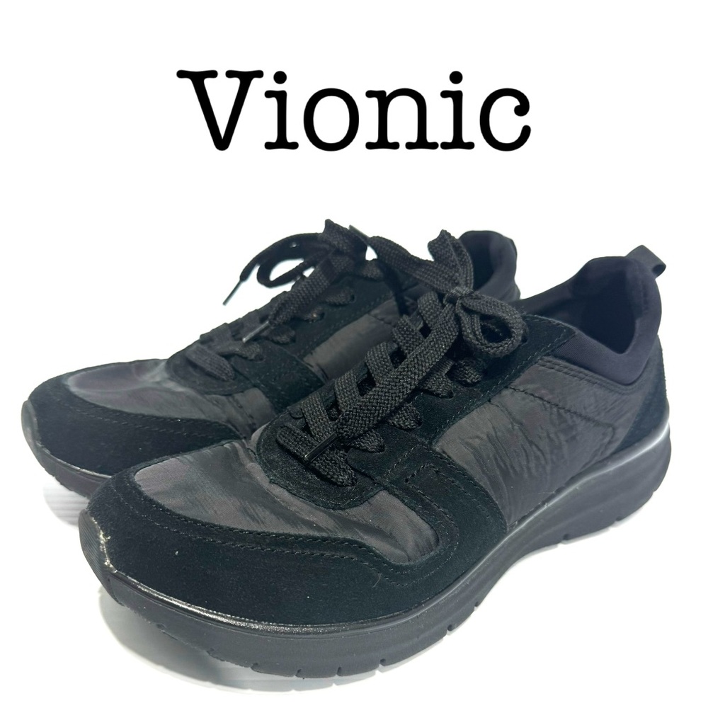 Vionic Emerson Black Lace Up Sneakers Size 8.5